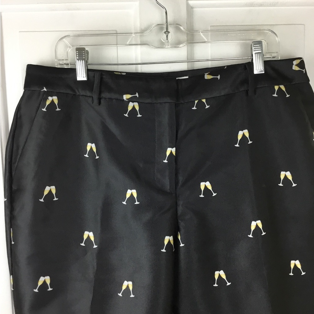 Talbots Black Ankle Pants with White Pattern - Picture 3 of 8